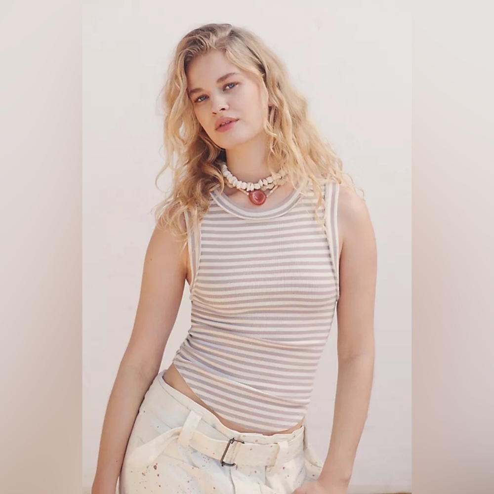 We The Free Kate Stripe Tank Size Medium